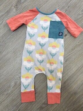 RAGS Floral Print Footless Rag Romper with Pocket Size 3-6m